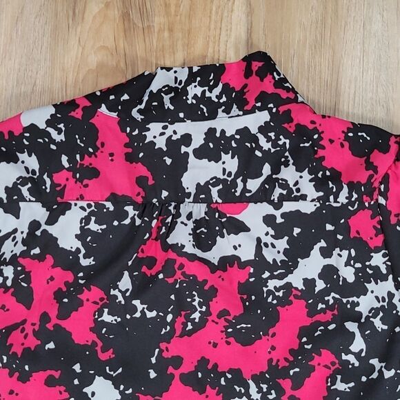 🔹️NWT Banana Republic Pink, Black, & Gray Short Sleeve Blouse Small - Picture 8 of 16